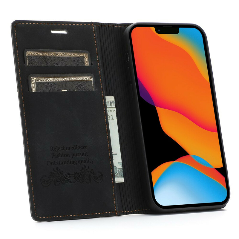 Flip Cover iPhone 13 Mini Style Cuir Couture Fermoir Magnétique Flip Cover iPhone 13 Mini Style Cuir Couture Fermoir Magnétique