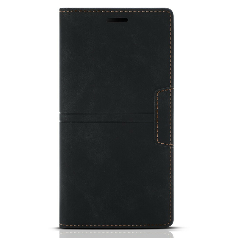 Flip Cover iPhone 13 Mini Style Cuir Couture Fermoir Magnétique Flip Cover iPhone 13 Mini Style Cuir Couture Fermoir Magnétique