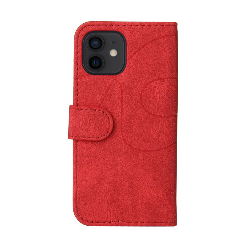 Housse iPhone 13 Mini Simili Cuir Bicolore Signature