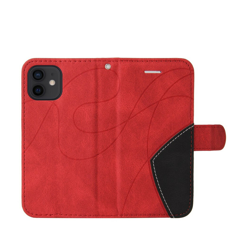 Housse iPhone 13 Mini Simili Cuir Bicolore Signature Housse iPhone 13 Mini Simili Cuir Bicolore Signature