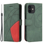 Housse iPhone 13 Mini Simili Cuir Bicolore Signature