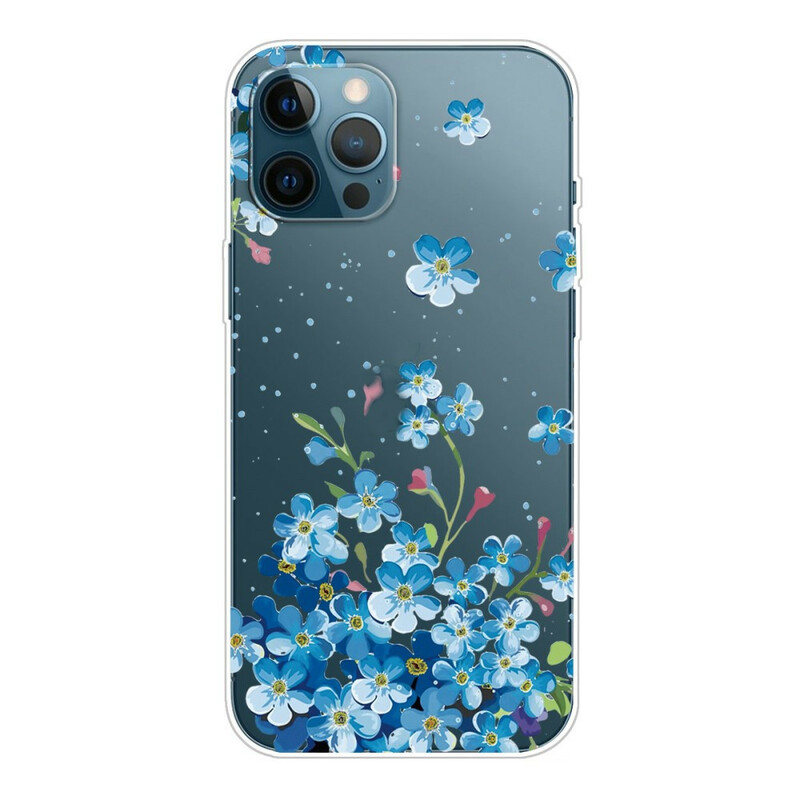 Coque iPhone 13 Pro Max Bouquet de Fleurs Bleues
