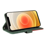 Housse iPhone 13 Mini Simili Cuir Bicolore Signature