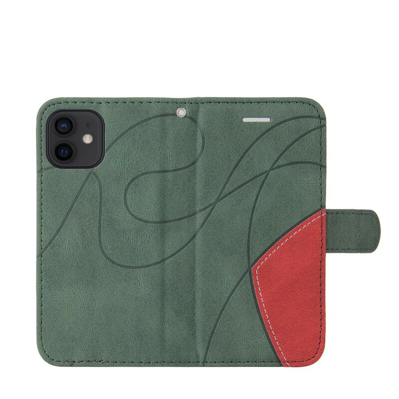Housse iPhone 13 Mini Simili Cuir Bicolore Signature