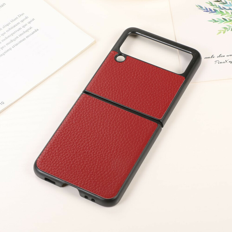 Coque Samsung Galaxy Z Flip 3 5G Véritable Cuir Litchi Color