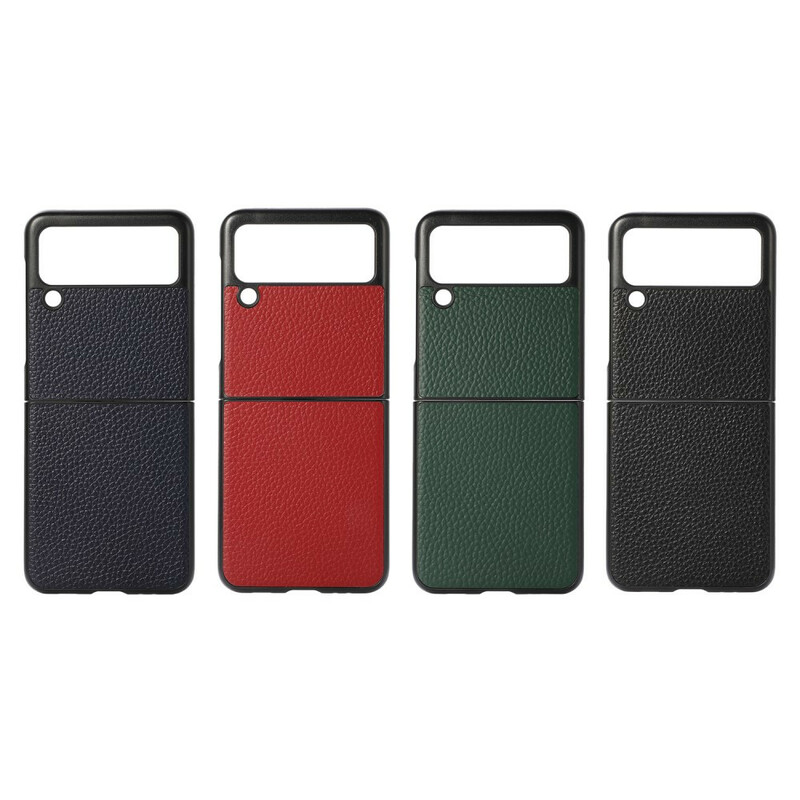 Coque Samsung Galaxy Z Flip 3 5G Véritable Cuir Litchi Color