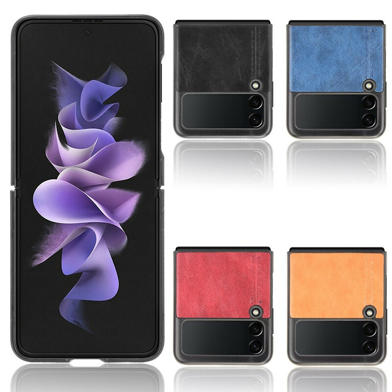 Coque Samsung Galaxy Z Flip 3 5G Simili Cuir Coutures