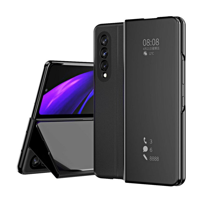 Flip Cover Samsung Galaxy Z Fold 3 5G Couverture Miroir Flip Cover Samsung Galaxy Z Fold 3 5G Couverture Miroir