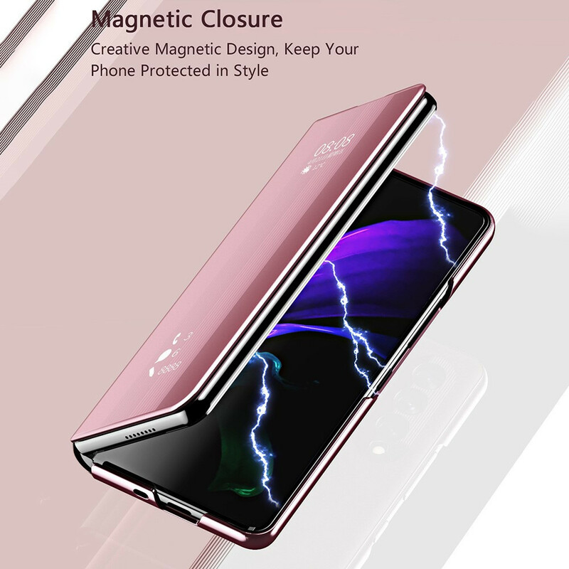 Flip Cover Samsung Galaxy Z Fold 3 5G Couverture Miroir Flip Cover Samsung Galaxy Z Fold 3 5G Couverture Miroir