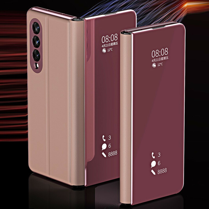 Flip Cover Samsung Galaxy Z Fold 3 5G Couverture Miroir Flip Cover Samsung Galaxy Z Fold 3 5G Couverture Miroir