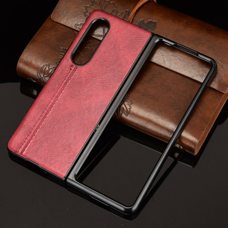 Coque Samsung Galaxy Z Fold 3 5G Effet Cuir Couture Coque Samsung Galaxy Z Fold 3 5G Effet Cuir Couture