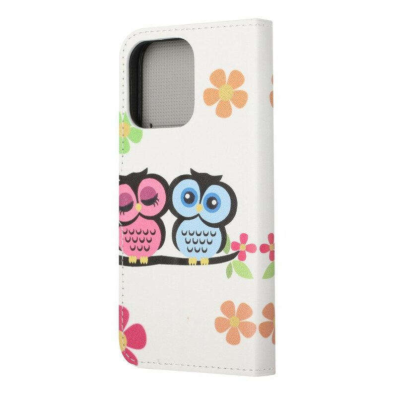 Housse iPhone 13 Pro Couple de Hiboux