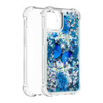 Coque iPhone 13 Pro Max Papillons Bleus Paillettes