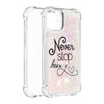 Coque iPhone 13 Pro Max Never Stop Dreaming Paillettes