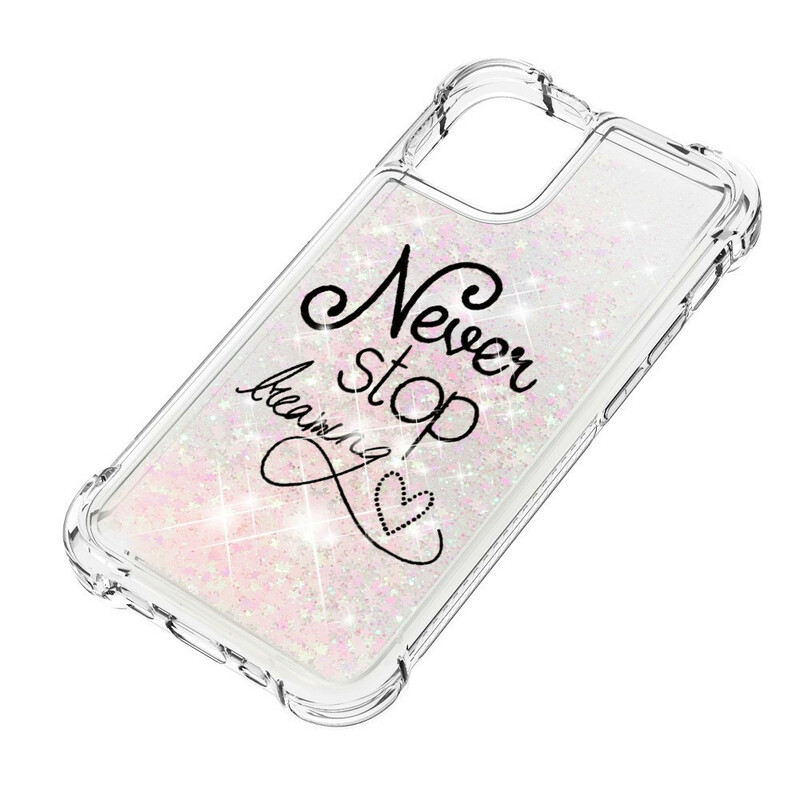 Coque iPhone 13 Pro Max Never Stop Dreaming Paillettes