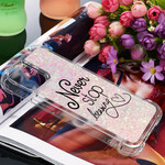 Coque iPhone 13 Pro Max Never Stop Dreaming Paillettes