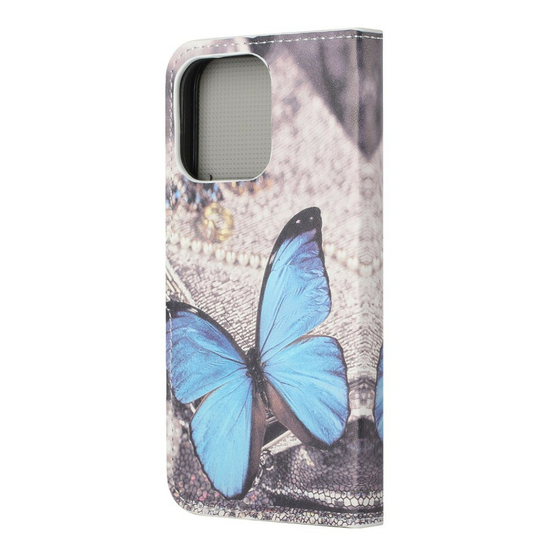 Housse iPhone 13 Pro Papillon Bleu