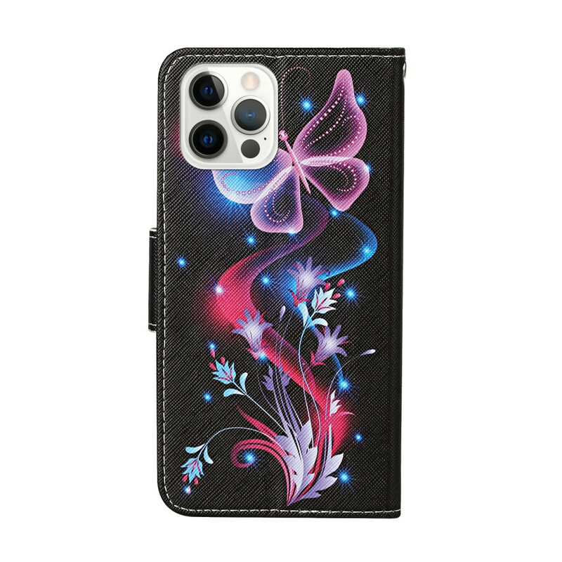 Housse iPhone 13 Pro Papillons et Lanière