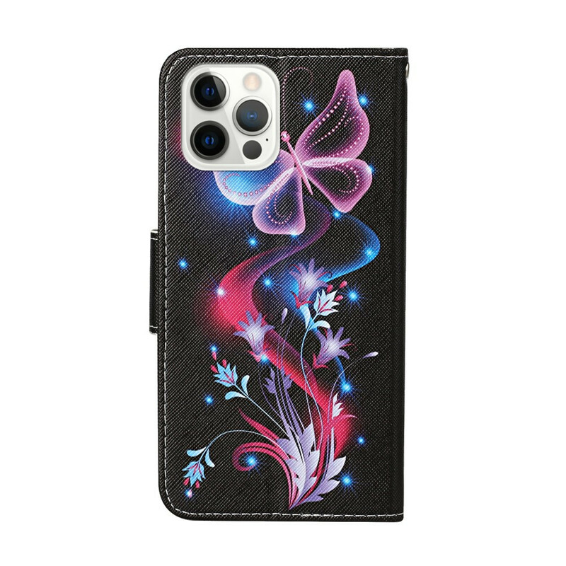 Housse iPhone 13 Pro Papillons et Lanière Housse iPhone 13 Pro Papillons et Lanière