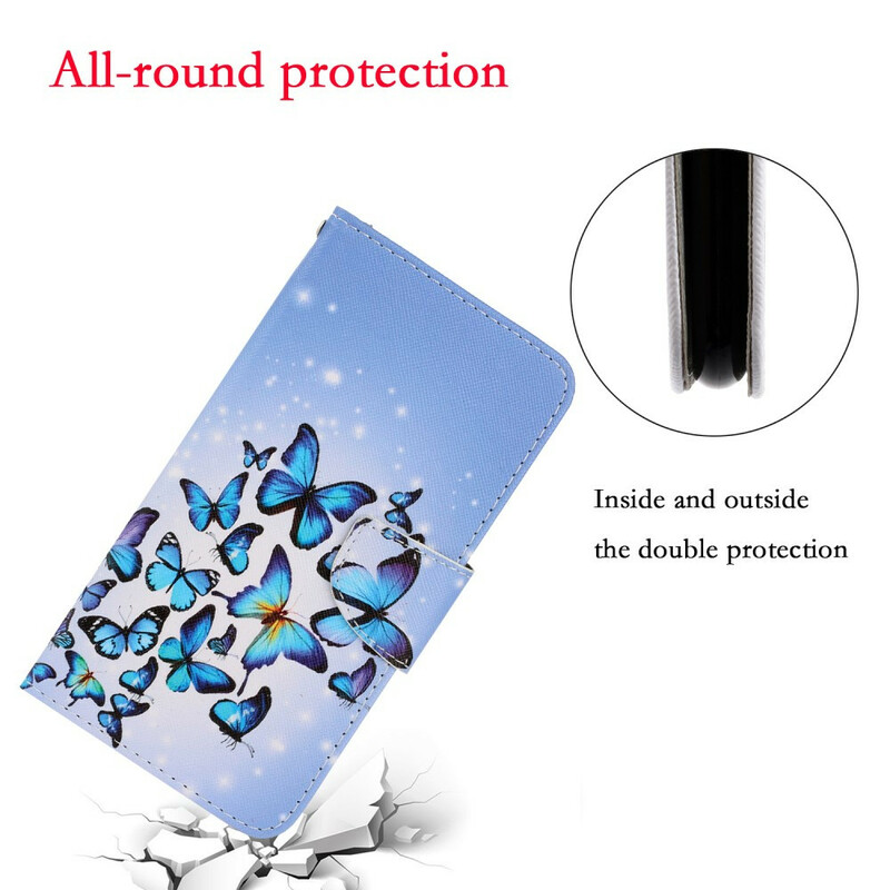 Housse iPhone 13 Pro Variations Papillons à Lanière Housse iPhone 13 Pro Variations Papillons à Lanière