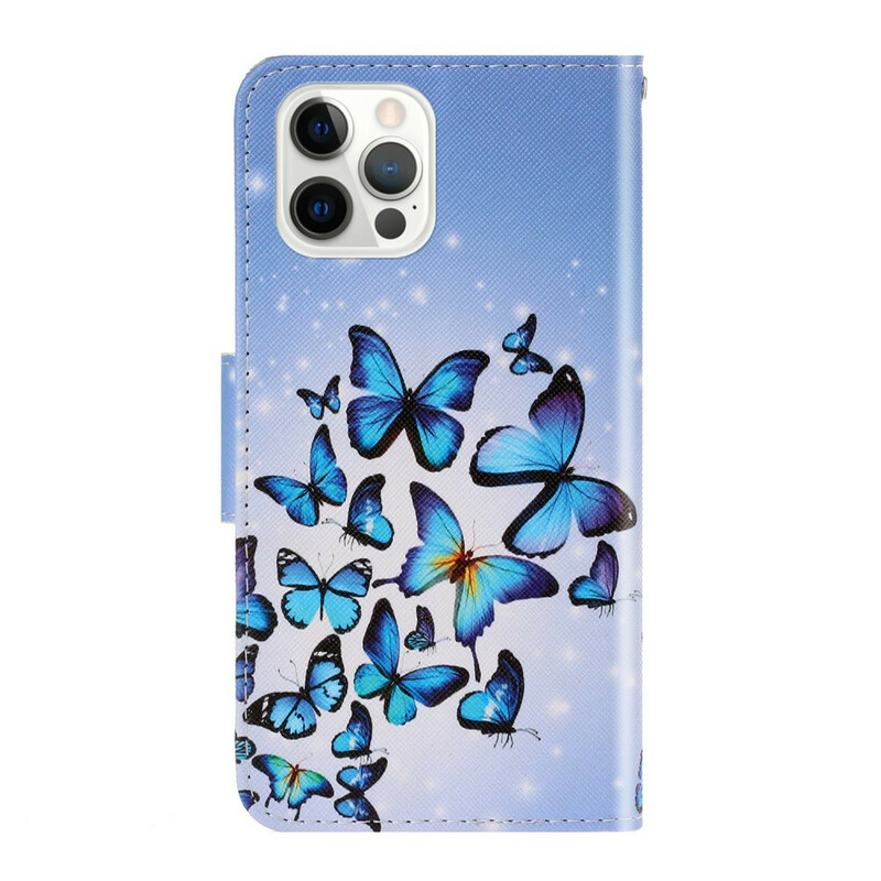 Housse iPhone 13 Pro Variations Papillons à Lanière Housse iPhone 13 Pro Variations Papillons à Lanière