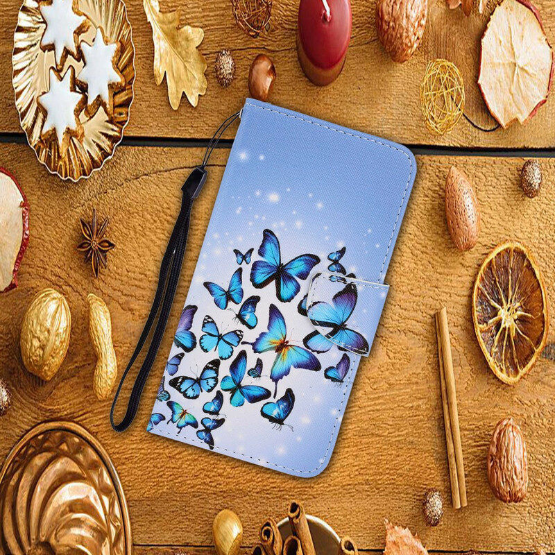 Housse iPhone 13 Pro Variations Papillons à Lanière Housse iPhone 13 Pro Variations Papillons à Lanière
