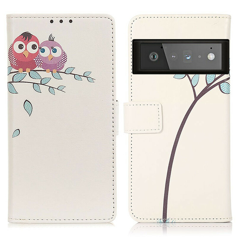 Housse Google Pixel 6 Pro Couple De Hiboux Sur l'Arbre Housse Google Pixel 6 Pro Couple De Hiboux Sur l'Arbre