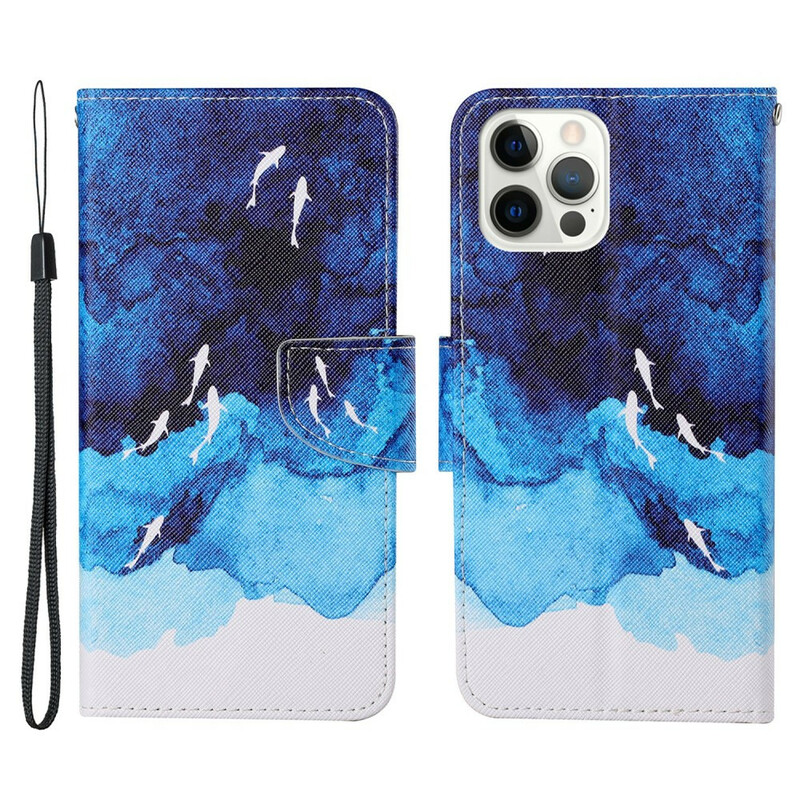Housse iPhone 13 Pro Mer avec lanière Housse iPhone 13 Pro Mer avec lanière
