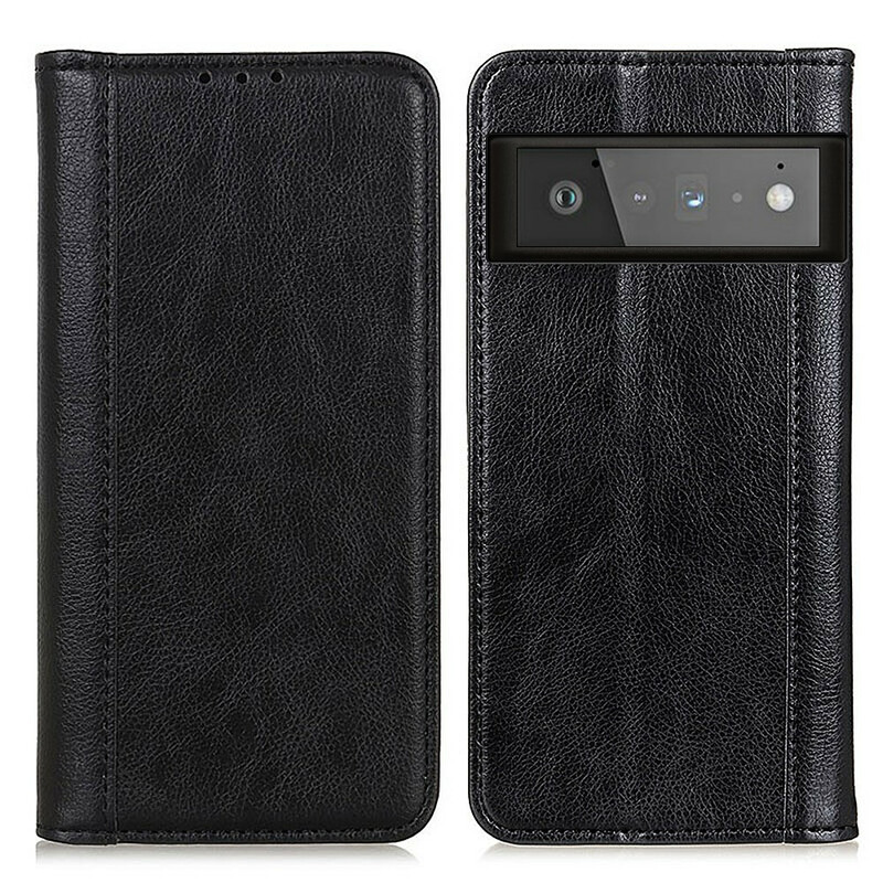 Flip Cover Google Pixel 6 Pro Version Coloré Cuir Fendu Flip Cover Google Pixel 6 Pro Version Coloré Cuir Fendu
