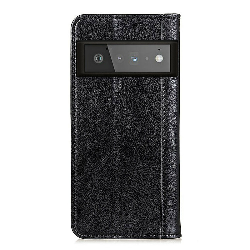 Flip Cover Google Pixel 6 Pro Version Coloré Cuir Fendu Flip Cover Google Pixel 6 Pro Version Coloré Cuir Fendu