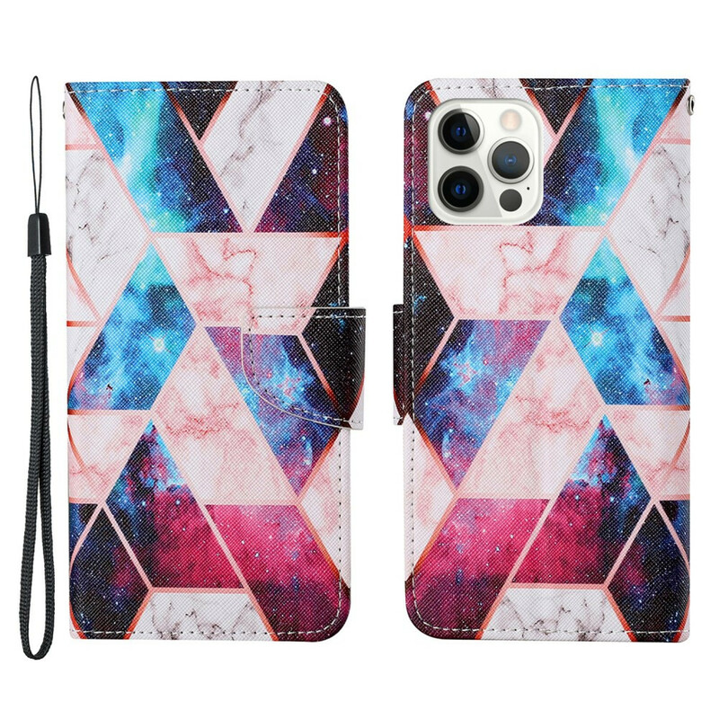 Housse iPhone 13 Pro Marbre avec Lanière Housse iPhone 13 Pro Marbre avec Lanière
