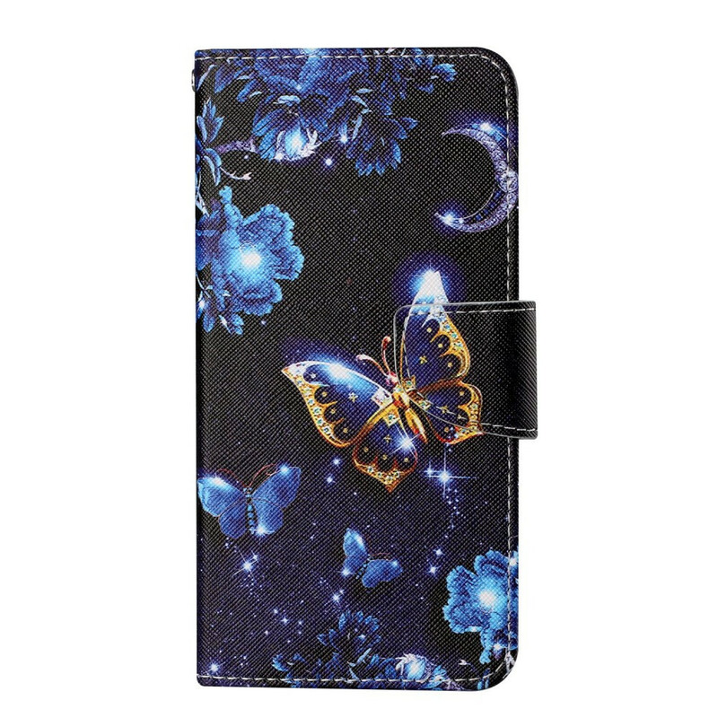 Housse iPhone 13 Pro Précieux Papillons à Lanière Housse iPhone 13 Pro Précieux Papillons à Lanière