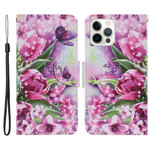 Housse iPhone 13 Pro Papillons et Tulipes Housse iPhone 13 Pro Papillons et Tulipes