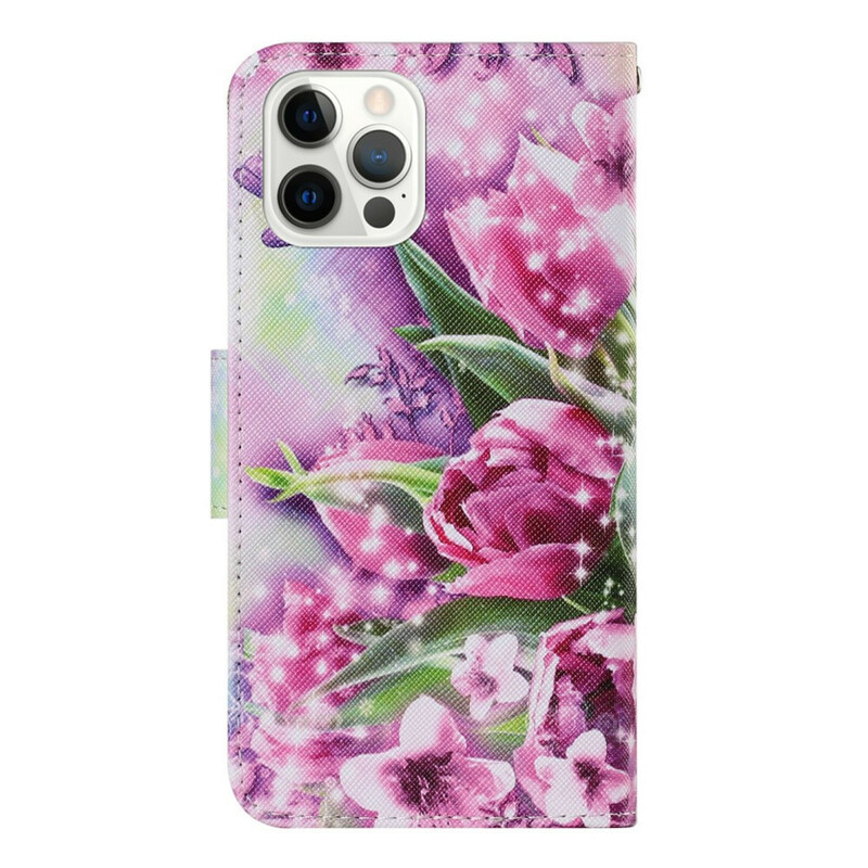 Housse iPhone 13 Pro Papillons et Tulipes Housse iPhone 13 Pro Papillons et Tulipes
