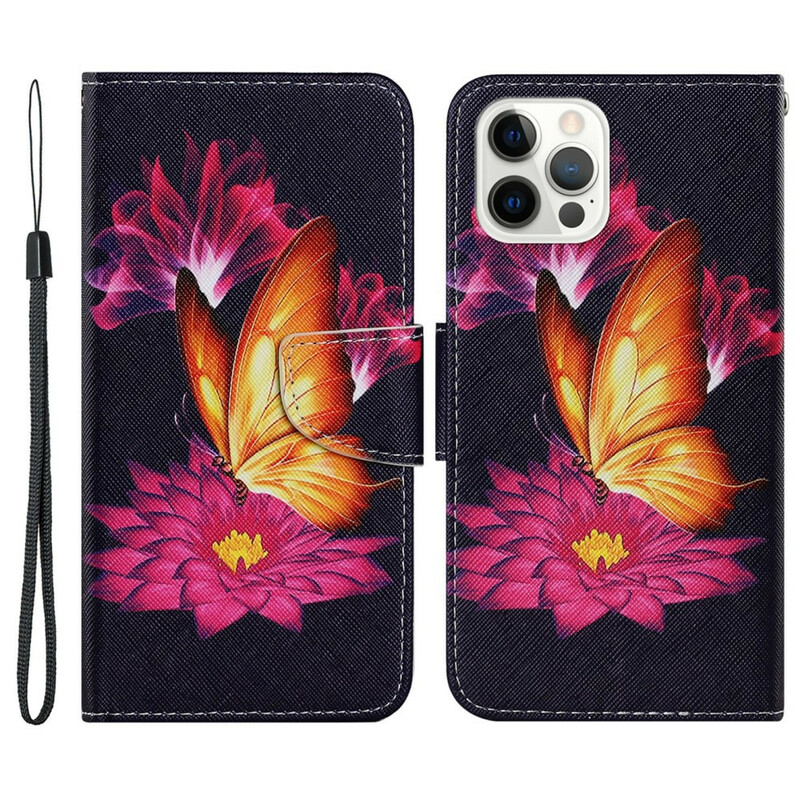 Housse iPhone 13 Pro Papillon et Lotus Housse iPhone 13 Pro Papillon et Lotus