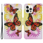 Housse iPhone 13 Pro Papillons et Fleurs d'Été Housse iPhone 13 Pro Papillons et Fleurs d'Été