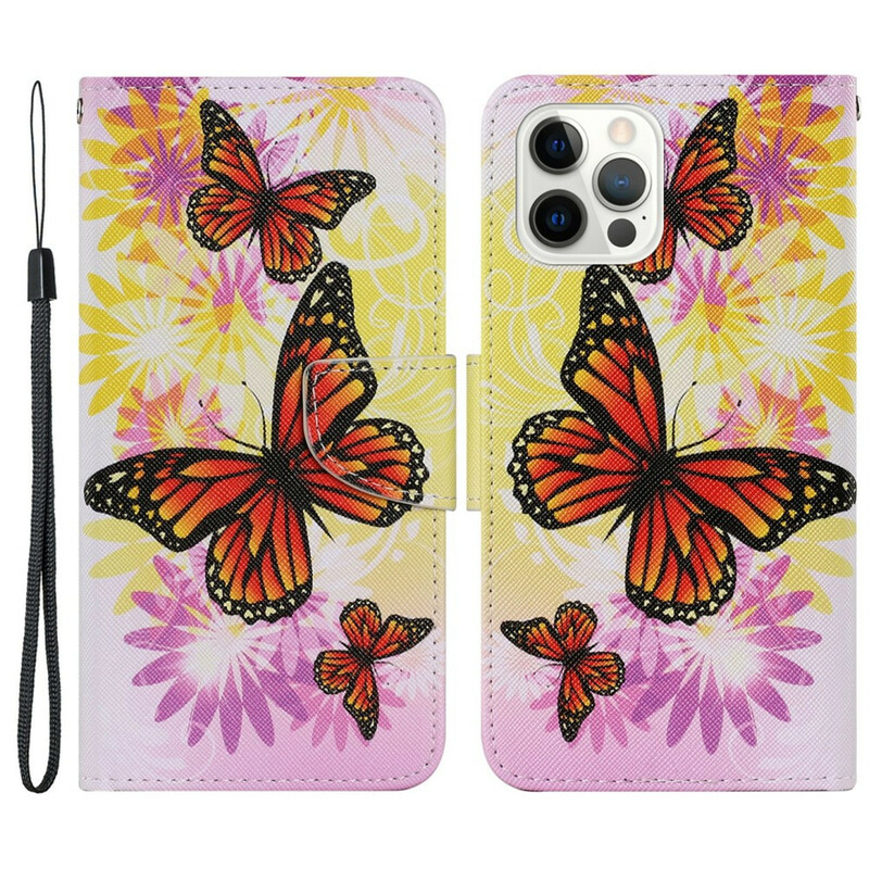 Housse iPhone 13 Pro Papillons et Fleurs d'Été Housse iPhone 13 Pro Papillons et Fleurs d'Été