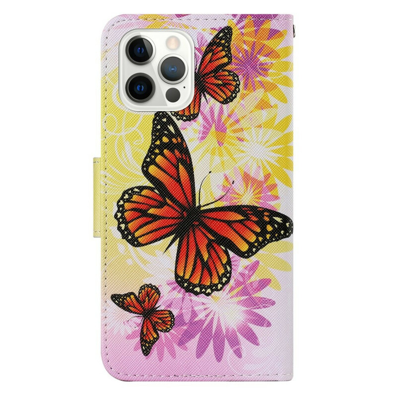 Housse iPhone 13 Pro Papillons et Fleurs d'Été Housse iPhone 13 Pro Papillons et Fleurs d'Été