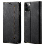 Flip Cover iPhone 13 Pro Simili Cuir Texture Jeans