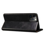 Flip Cover iPhone 13 Pro Simili Cuir Ciré