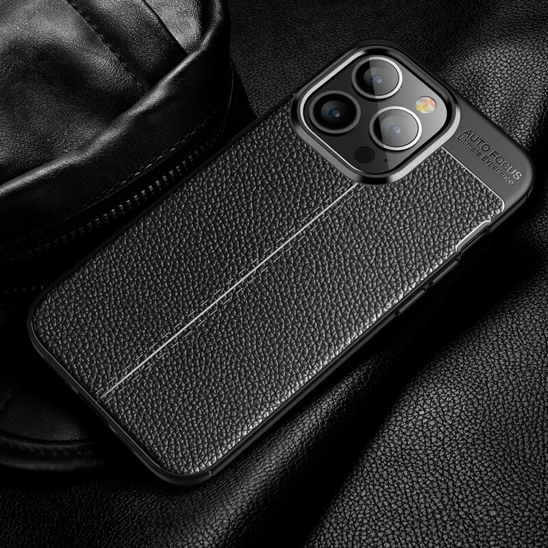 Coque iPhone 13 Pro Effet Cuir Litchi Double Line Coque iPhone 13 Pro Effet Cuir Litchi Double Line