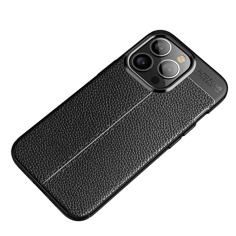 Coque iPhone 13 Pro Effet Cuir Litchi Double Line Coque iPhone 13 Pro Effet Cuir Litchi Double Line