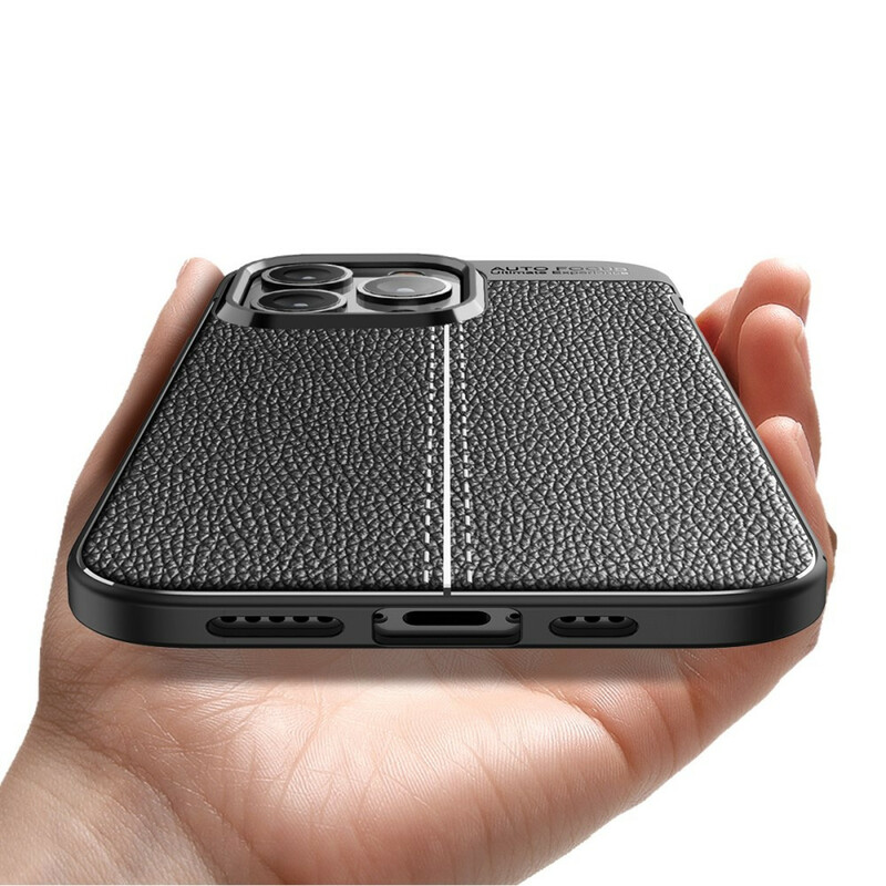 Coque iPhone 13 Pro Effet Cuir Litchi Double Line Coque iPhone 13 Pro Effet Cuir Litchi Double Line