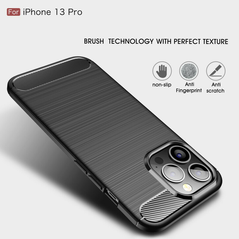 Coque iPhone 13 Pro Fibre Carbone Brossée