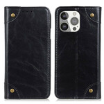 Flip Cover iPhone 13 Pro Vintage Rivets Flip Cover iPhone 13 Pro Vintage Rivets