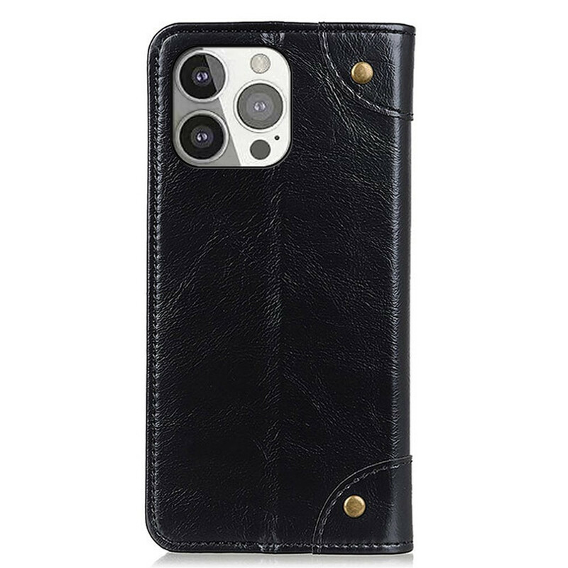 Flip Cover iPhone 13 Pro Vintage Rivets Flip Cover iPhone 13 Pro Vintage Rivets