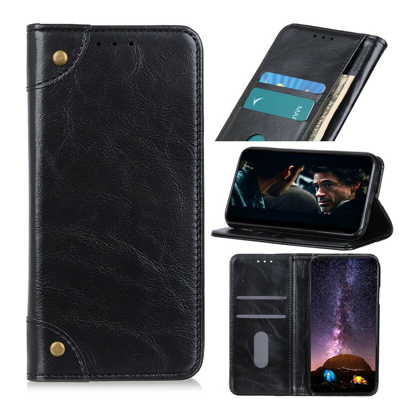 Flip Cover iPhone 13 Pro Vintage Rivets Flip Cover iPhone 13 Pro Vintage Rivets