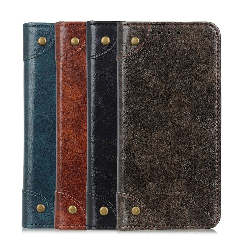 Flip Cover iPhone 13 Pro Vintage Rivets Flip Cover iPhone 13 Pro Vintage Rivets