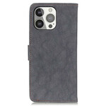 Housse iPhone 13 Pro Simili Cuir Fendu Rétro KHAZNEH Housse iPhone 13 Pro Simili Cuir Fendu Rétro KHAZNEH