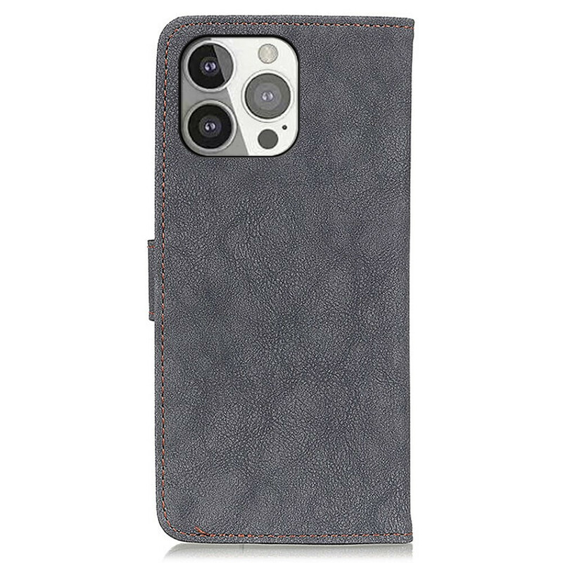 Housse iPhone 13 Pro Simili Cuir Fendu Rétro KHAZNEH Housse iPhone 13 Pro Simili Cuir Fendu Rétro KHAZNEH